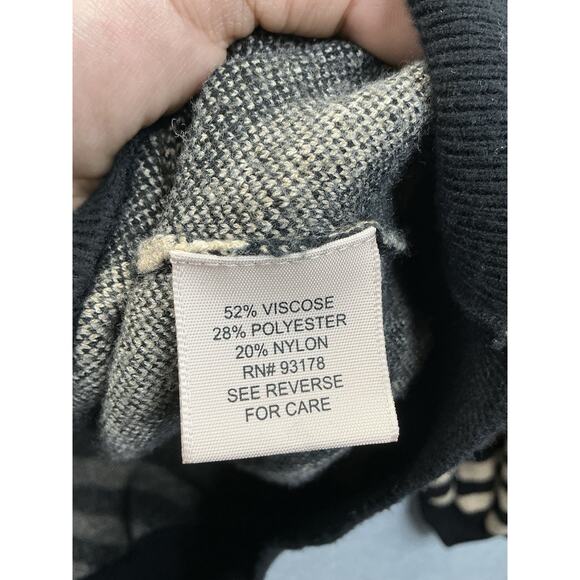 Philosophy Striped Sweater Sz Large Black Beige - Picture 8 of 12